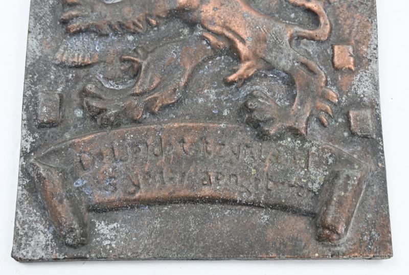 Dutch NAD Bronze Tile 'De liefde tot zijn land is ieder aangeboren'