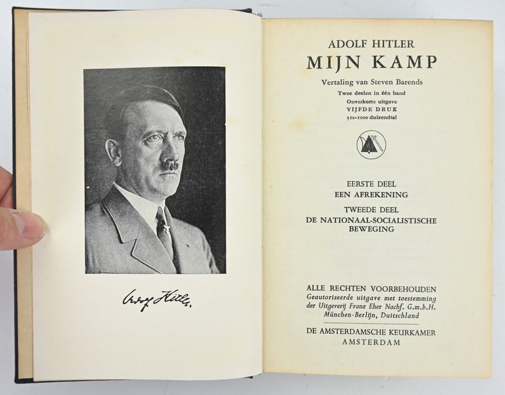 Dutch WW2 Version of Adolf Hitler 'Mein Kampf' book