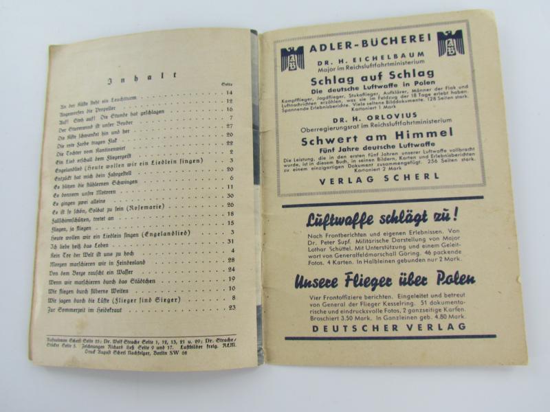 Adler-Liederheft Liederbuches der Luftwaffe