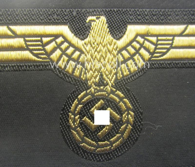 Scarcely found, RB- ('Reichsbahn'-) related, 'BeVo-'woven arm-eagle as was specifically intended for usage by an official of the: 'Deutsche Reichsbahn'