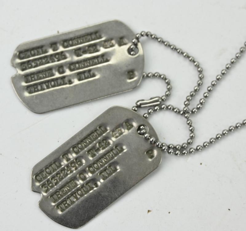USAAF WW2  Dog-tag Set 'Cecil T. Connell'