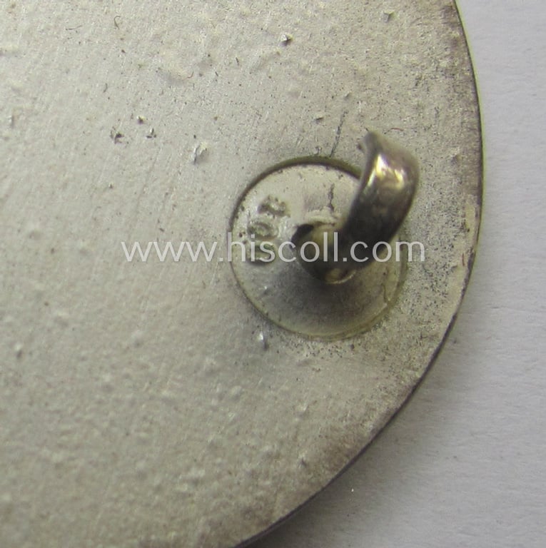 Hardly used- (ie. still 'virtually mint'!) example of a: 'Verwundeten-Abzeichen in Silber' (or: silver-class wound-badge) being a neatly maker- (ie. '100'-) marked example by the: 'Rudolf Wächter u. Lange'-company