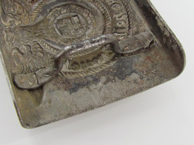 Unmarked Steel Waffen-SS buckle by Overhoff