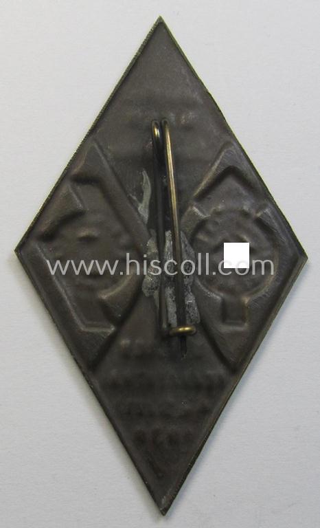 Superb - and unusually found! - golden-toned, HJ- (ie. DJ-) related 'tinnie' (ie. 'Tagungs- o. Veranstaltungsabzeichen') showing 2 youth-related sports'-badges and text: 'Sportfest Bann Jungbann 343 - Stadion Frankenthal - 4. u. 5. Juli 1938'