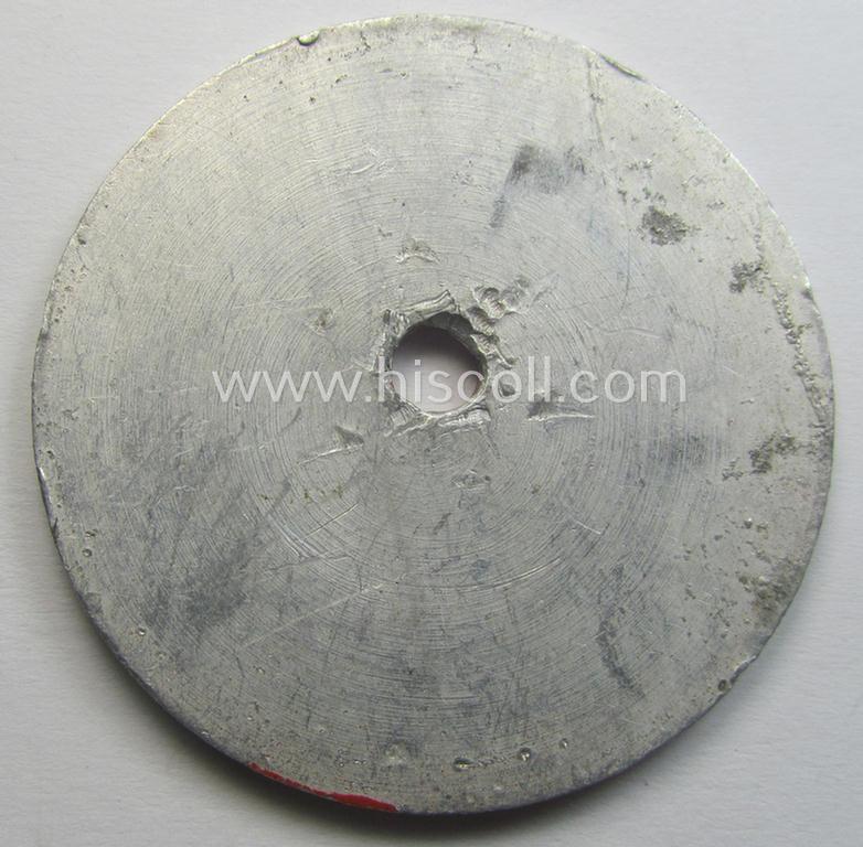 Neat - and fairly unusually seen! - WWII- (ie. TR-) period, so-called: license-plate-plaque, being a bright-red-coloured- and/or aluminium-based example that shows the superimposed text: 'Landrat des Kreises Weißenfels'