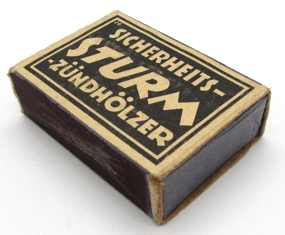 "Sicherheits-Sturm-Zündhölzer"  ( safety storm matches-empty )