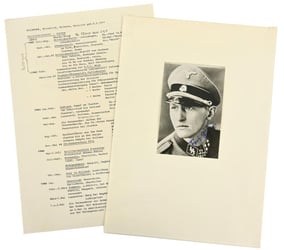 Signature of Waffen-SS Knight's Cross Recipient 'Friedrich Richter'
