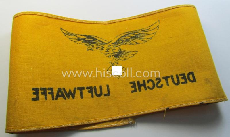 WH (Lufwaffe) later-war-period- and/or printed armband (ie. 'Armbinde') entitled: 'Deutsche Luftwaffe'