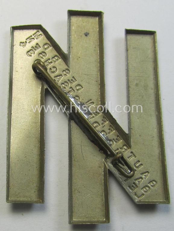 Attractive - and scarcely encountered! - 'BDM'-related day-badge (ie. 'tinnie' or: 'Veranstaltungsabzeichen') as issued to commemorate a BDM-related gathering entitled: 'Gautreffen des B.D.M. - Gau Nordwest Sachsen - Leisnig - 20.-21.Mai 1934...