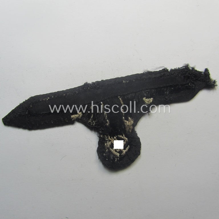 'Clearly used- and/or carefully tunic-removed' example of an 'SS' (ie. 'Waffen-SS') EM/NCO-type arm-eagle in 'BeVo'-woven-pattern