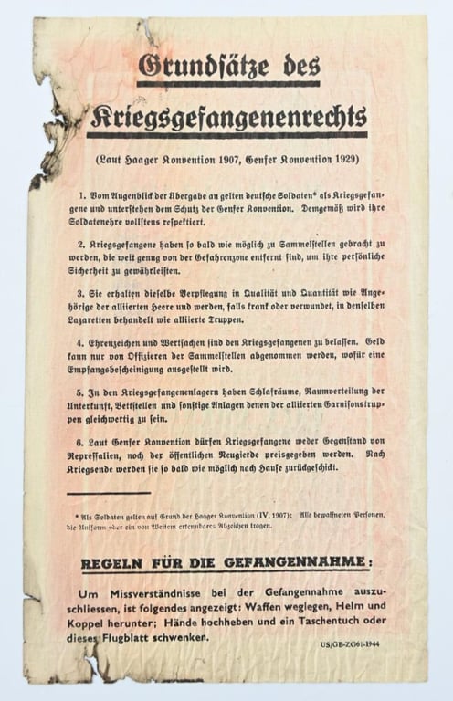 Allied Droppingflyer "Safe Conduct"