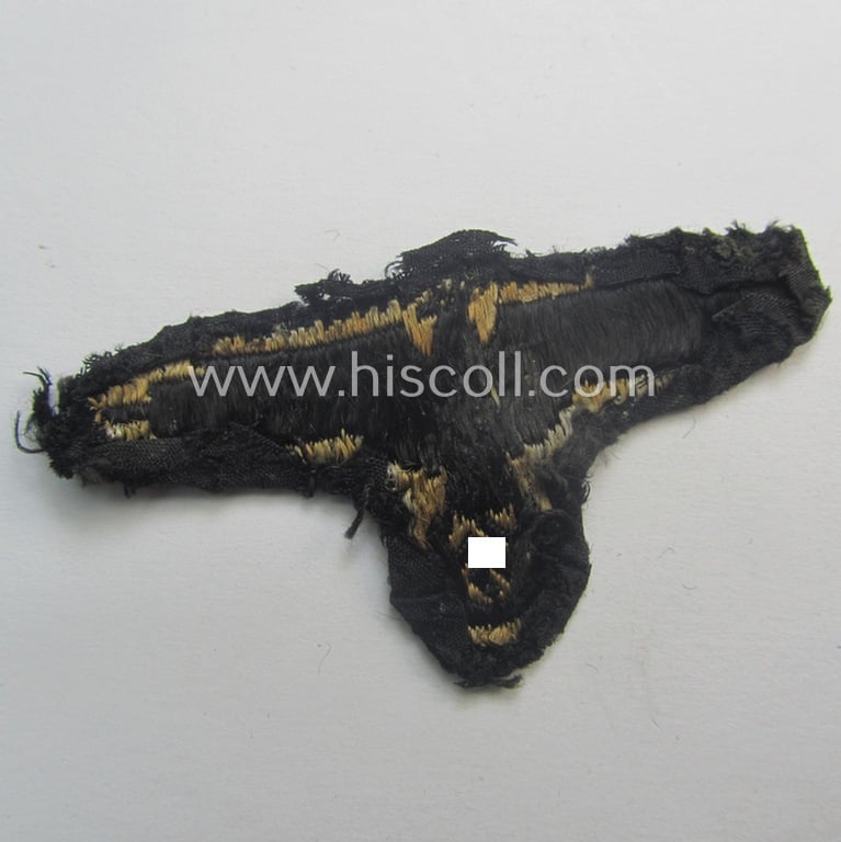 Truly worn, mid- (ie. later-) war-pattern 'Waffen-SS'-type so-called: 'BeVo'-pattern, EM- (ie. NCO-) type side-cap eagle that comes in a just moderatrey used- (ie. neatly confectioned and/or carefully cap-removed-), condition