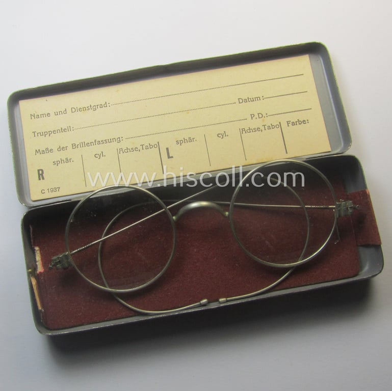 Pair of 'standard-issued'-pattern, WH-service-glasses (ie. 'Dienstbrille') that comes as issued and/or worn