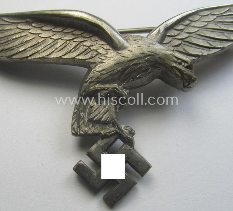 Early-period WH (Luftwaffe) 'Buntmetall'-based breast-eagle ('down-tailed'-pattern)