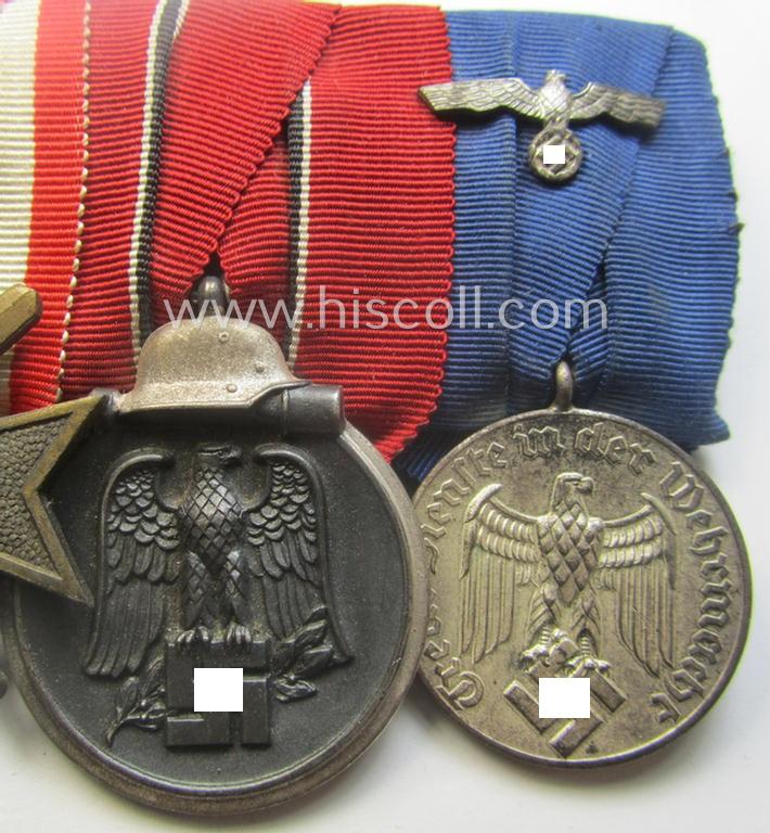 3-pieced WH (Heeres o. Kriegsmarine) medal-bar (ie.: 'Ordenspange')
