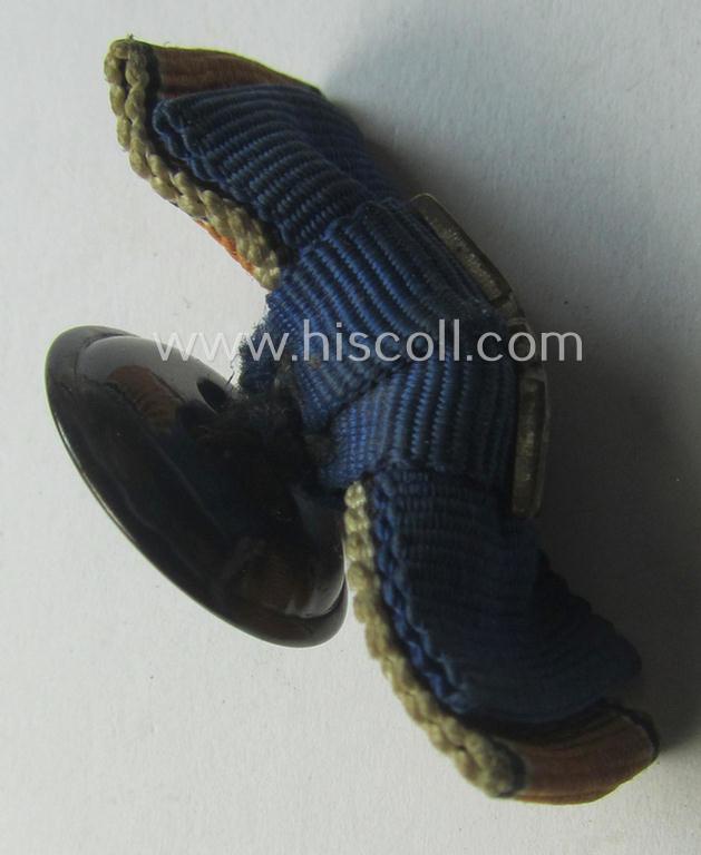 Two-pieced, WH (Heeres- o. KM-) related ribbon-bar (ie. 'Feld- o. Bandspange'): 'WH-DA 4. Stufe' and Austrian 'Anschluss'-medal onto its specific 'button-hole'-set-up