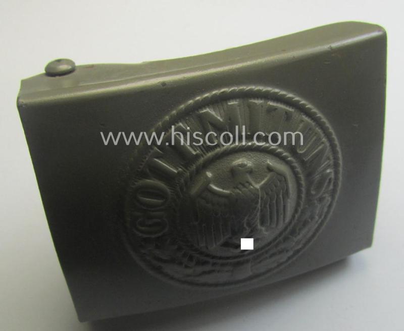 'Virtually mint', 'standard-issue'-pattern WH (Heeres) field-grey-toned- and/or typical steel-based belt-buckle being a maker- (ie. 'm.S.S.'-) marked and/or: '1942'-dated example