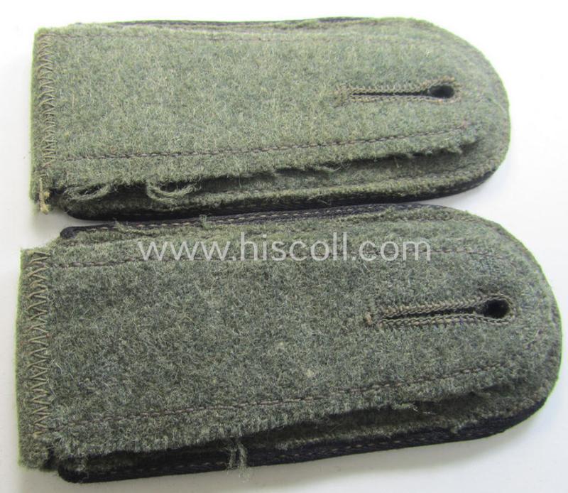 Neat - and fully matching! - pair of early- (ie. mid-) war-period so-called: 'M40 o. M43'-pattern, WH (Heeres) NCO-type shoulderstraps as piped in the black- (ie. 'schwarzer'-) coloured branchcolour as intended for an: 'Uffz. der Pionier-Truppen...