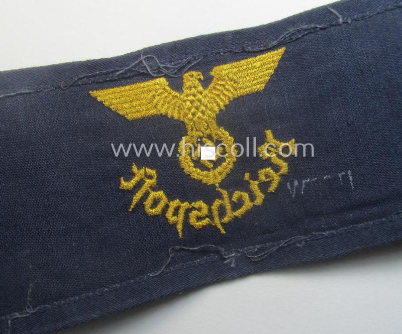 Unusual - truly used and actually scarcely seen! - example of a TR-period armband (ie. 'Armbinde') as was specifically intended for usage by the various officials serving within: 'Deutsche Reichspost'-organisation