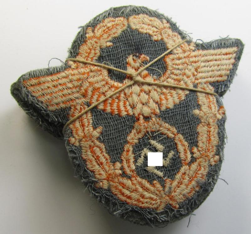 Attractive - and 'virtually mint- ie. unissued'! - example of a police- (ie. WH (Heeres) related-) arm-eagle (ie. 'Ärmeladler') as was intended for usage by the staff of the notorious 'Feldgendarmerie-Truppen'