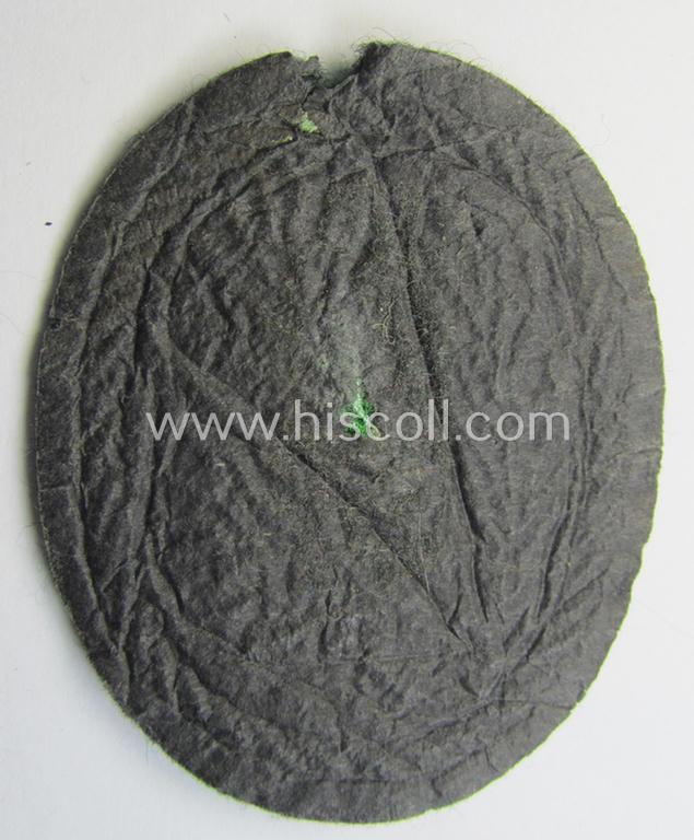 WH (Heeres) so-called: 'Jäger'-armbadge being a neatly machine-embroidered- and/or multi-coloured version as was executed on darker-green-coloured wool