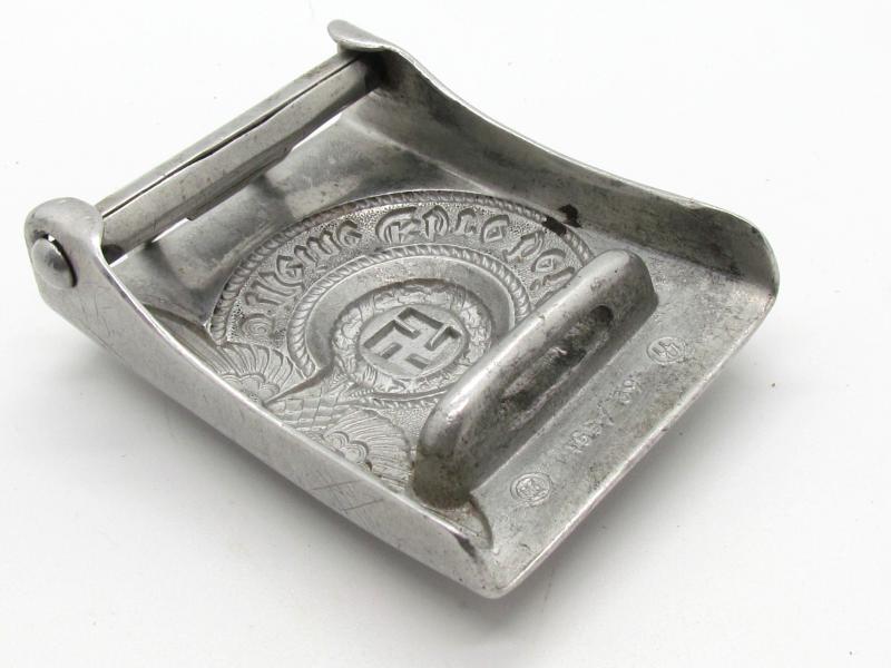 Waffen-SS Aluminum Belt Buckle - RZM 155/39 SS