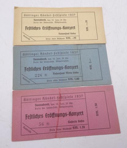 German Concert Tickets 1937