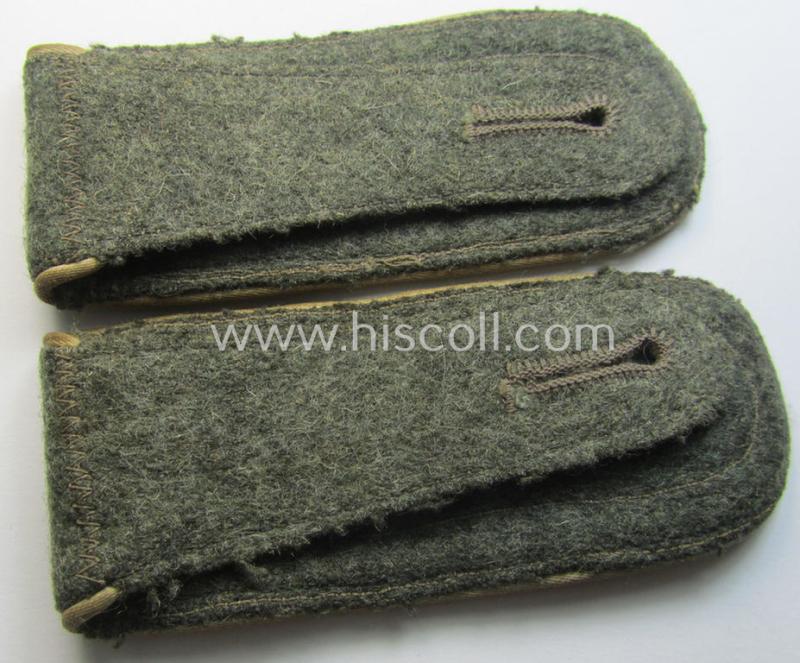Pair of WH (Heeres) NCO-type, neatly 'cyphered' shoulderstraps: 'Ofwbl. einer Infanterie-Abtlgs.' within the famous 'GD'-division