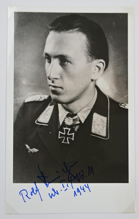 Signature of Luftwaffe KC &OLC Recipient ''Rolf-Günther Hermichen"'
