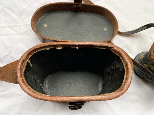 WW2 British Galilean Binoculars & Leather Case