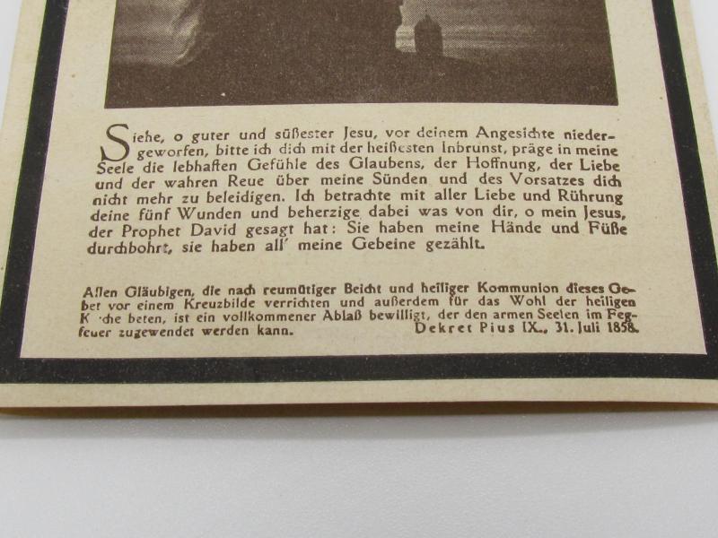 Wehrmacht ( Gebirgsjäger ) Death Card