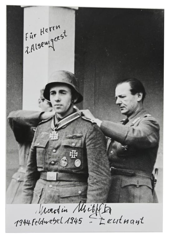 Signature of Wehrmacht Heer KC Recipient 'Martin Mitschke'