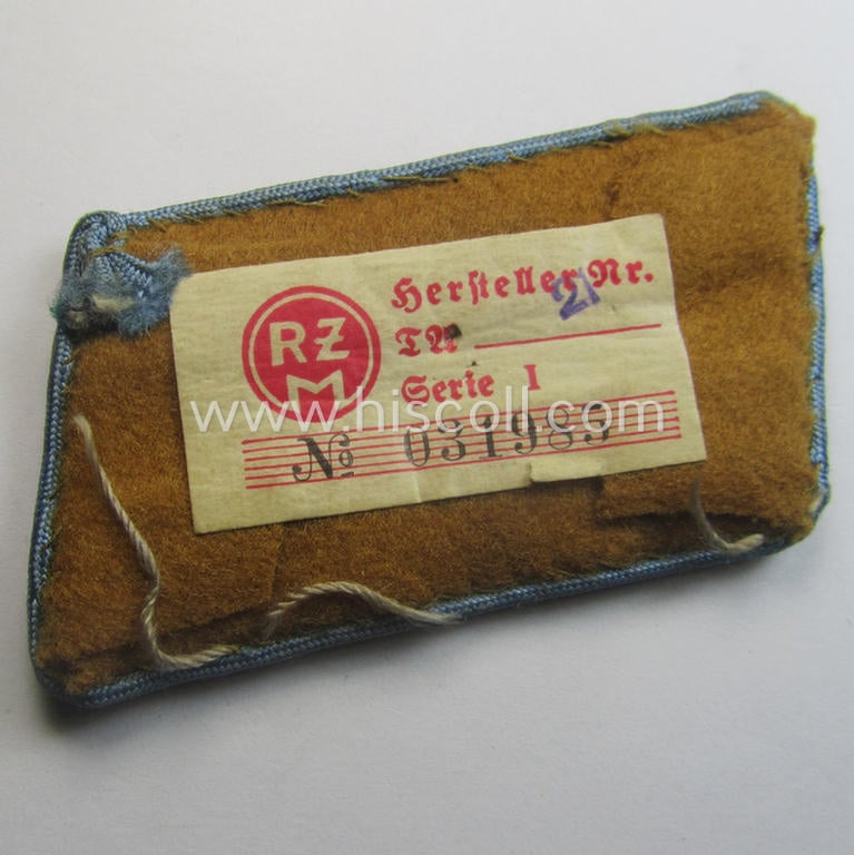 Attractive - early- ie. pre-war-period- and fully matching! - pair of N.S.D.A.P.-type collar-patches (ie. 'Kragenspiegel für pol. Leiter') as was intended for usage by an: 'N.S.D.A.P.-Kreis-Ortsgruppenleiter'