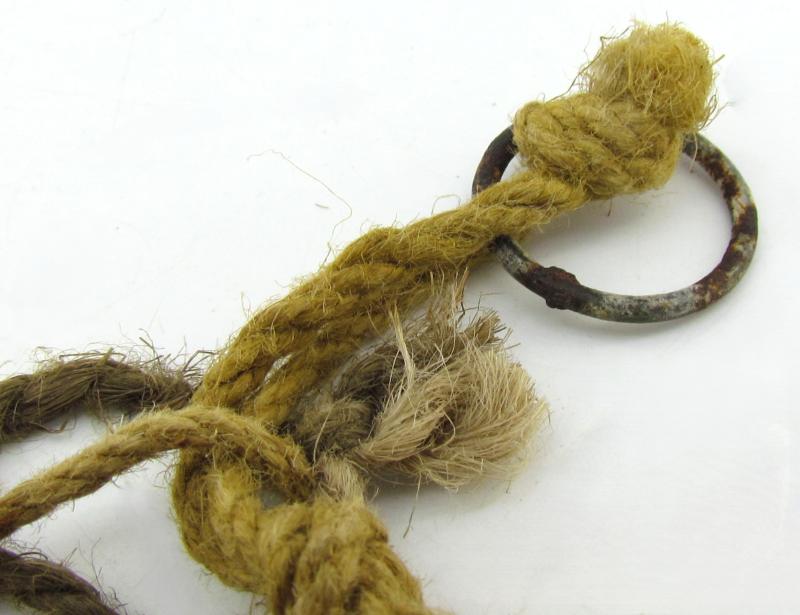 Complete late war German helmet net with attachment hooks