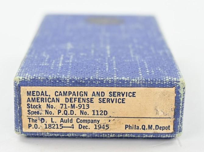 US WW2 American Defense Medal in Case