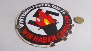Winterhilfswerk 1933/34 enamel plaque