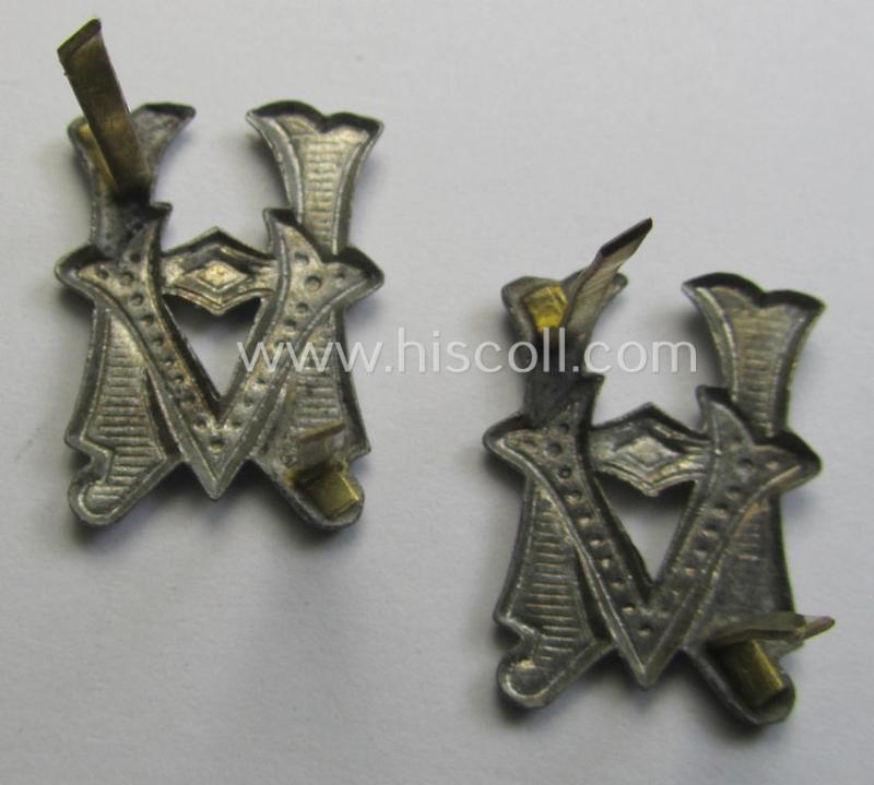 Pair of EM- (ie. NCO-) pattern, WH (Heeres) related shoulderstrap 'HV'-cyphers (ie. 'Ziffern'): 'Heeres-Verwaltung'