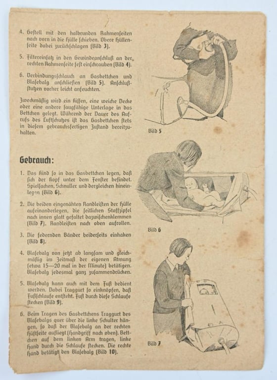 German Third Reich Period Children Gasmask Manual