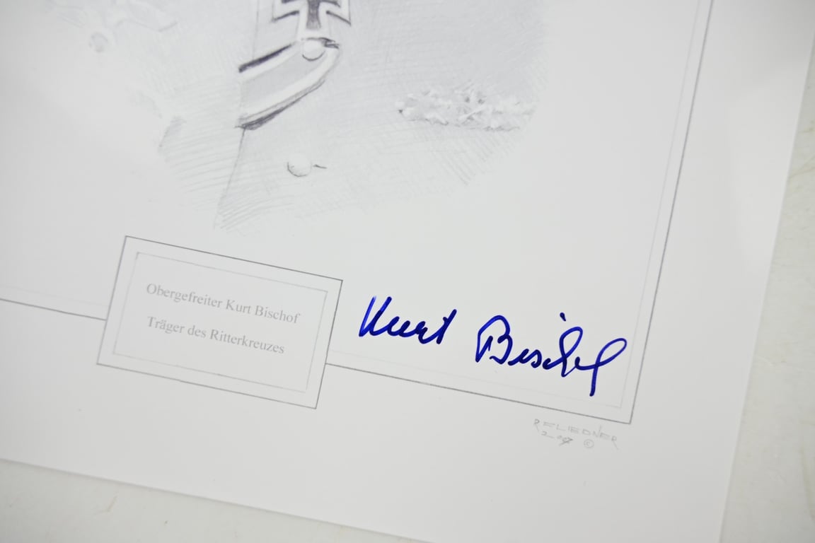 Signature of Wehrmacht Heer KC Recipient 'Kurt Bischof'