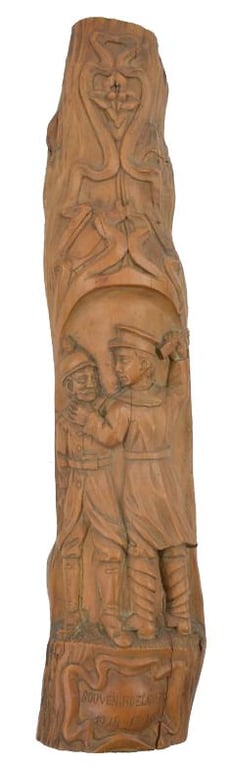 Allied WW1 Trench Art Wooden Pole