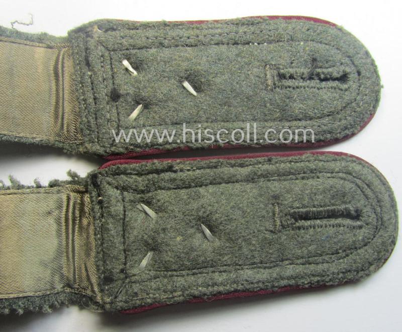 Unusual - and fully matching! - pair of WH (Heeres), early-war-period- (ie. 'M36 o. M40'-pattern) NCO-type shoulderstraps as was intended for - and worn by! - a: 'Stabsfeldwebel eines (Nebel)Werfer-Rgts.'