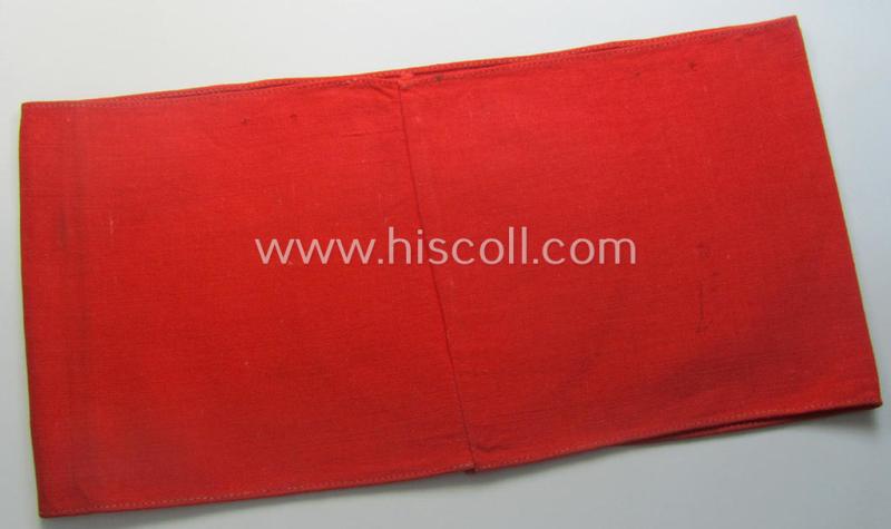 Moderately used and/or worn, linnen-based armband (ie. 'Armbinde') as was intended for usage by the staff of the: 'SA-Wehrmannschaften' (being a worn example that is void of a so-called: 'RzM'-etiket)