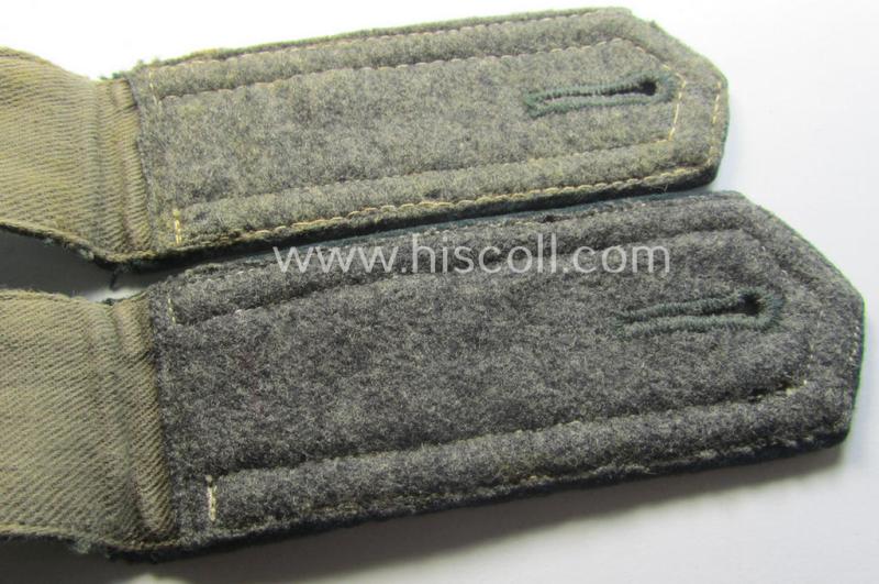 Attractive - and fully matching! - pair of WH (Heeres), early- (ie. pre-) war-period, 'M36- o. M40'-pattern (pointed-styled- and 'cyphered') so-called: NCO-type shoulderstraps as was intended for an: 'Unteroffizier des Pionier-Regiments 34'