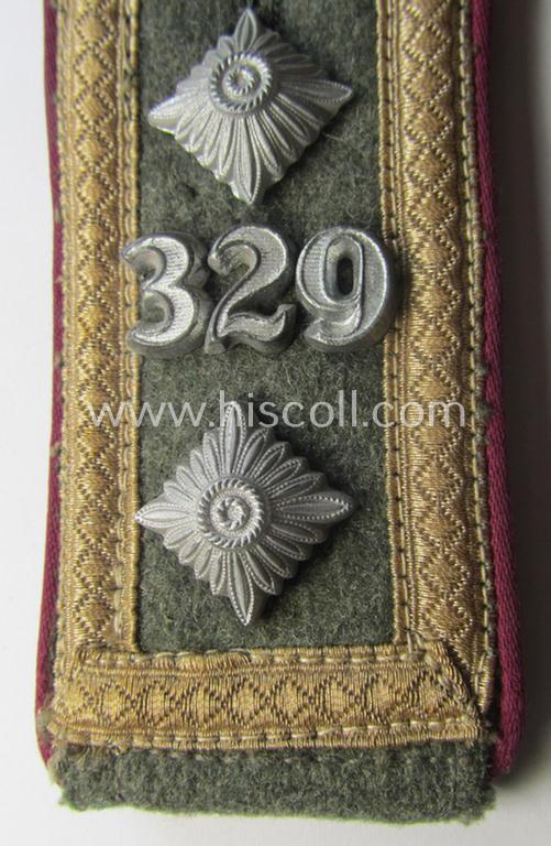 Single, WH (Heeres) 'M41- o. M43'-pattern, NCO-type shoulderstrap: 'Oberfeldwebel des Nebelwerfer-Abtlgs. 329'