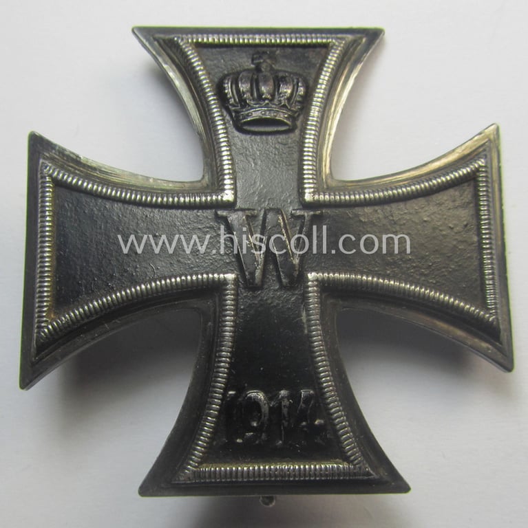 WWI-period 'Eisernes Kreuz 1. Klasse' being a truly converse-shaped and/or genuine silver-based- (ie. '900'-marked!) example that is void of a makers'-designation
