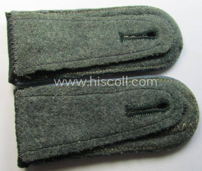 Superb - and fully matching! - pair of WH (Heeres) neatly 'cyphered', early-war-period- (ie. 'M36'- ie. 'M40'-pattern and/or rounded-styled) NCO-type shoulderstraps as was intended for a: 'Feldwebel des Nachschub Kraftfahr-Abts. 9'