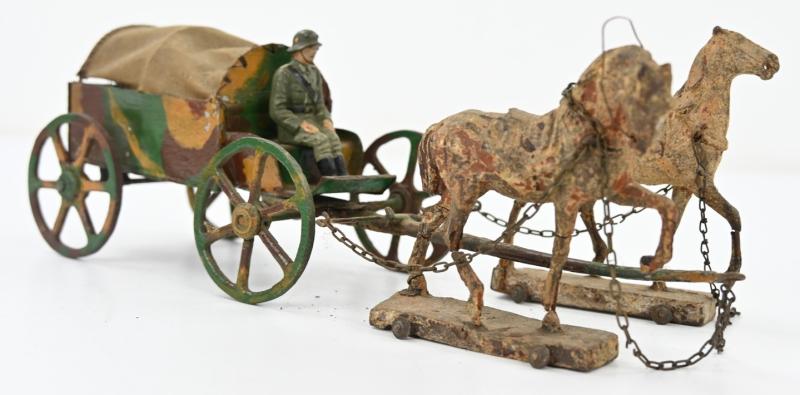 German Wehrmacht Lineol Horse Drawn Ammo Wagon