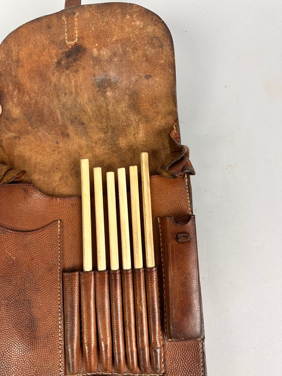 Original German WWII Brown Leather Mapcase