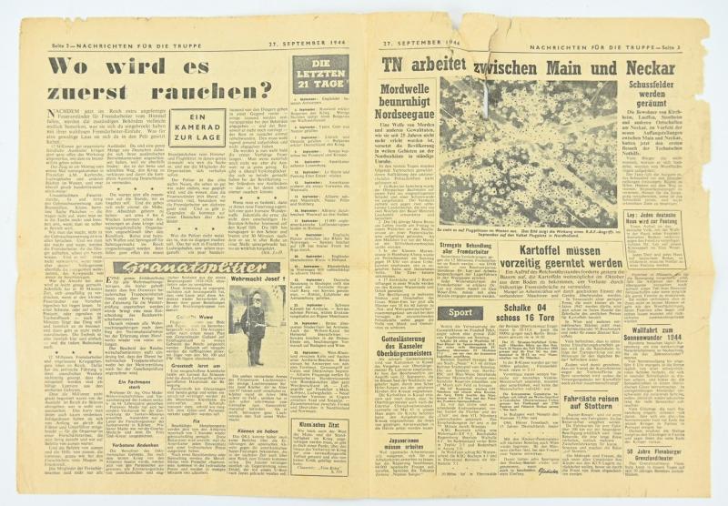 Allied WW2 Droppingsflyer 'Nachrichten für die Truppe' 13 April 1945