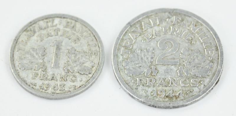 France WW2 Money Coins